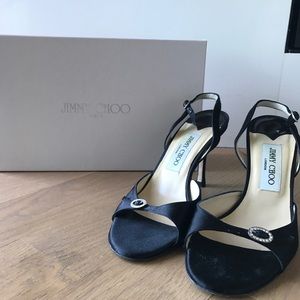 Silk Satin Black Jimmy Choo Party Shoes